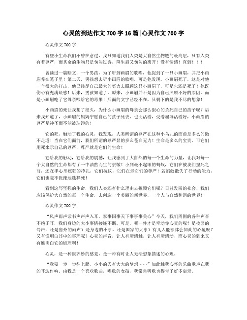 心灵的到达作文700字16篇心灵作文700字