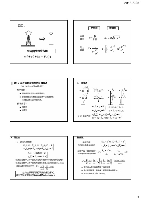 10-5两个自由度体系的自由振动