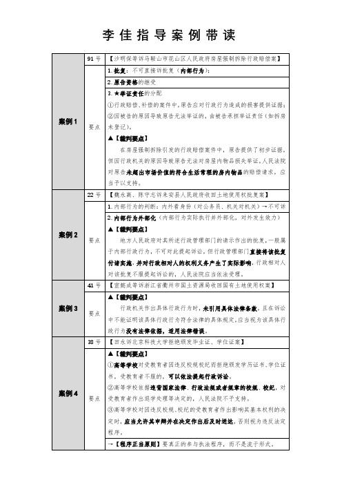 【行政法】李佳最高院指导案例带读