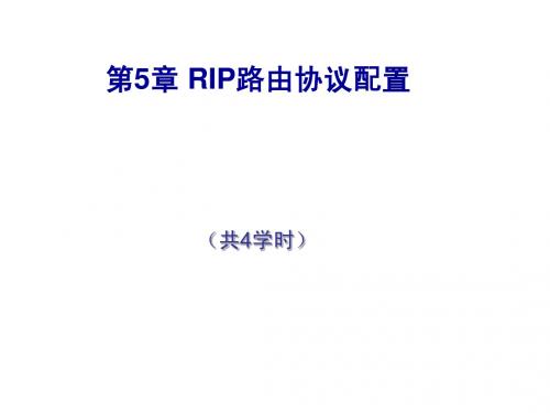 第5章 RIP路由协议配置