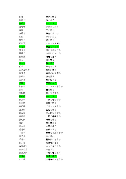 日语词组