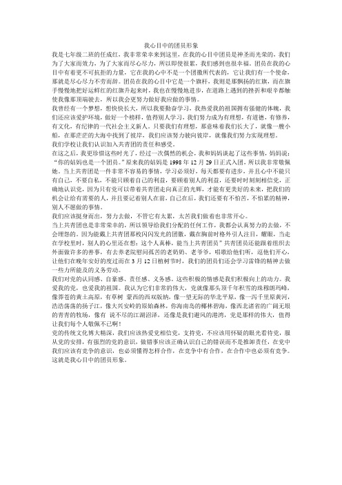 我心目中的团员形象任成红