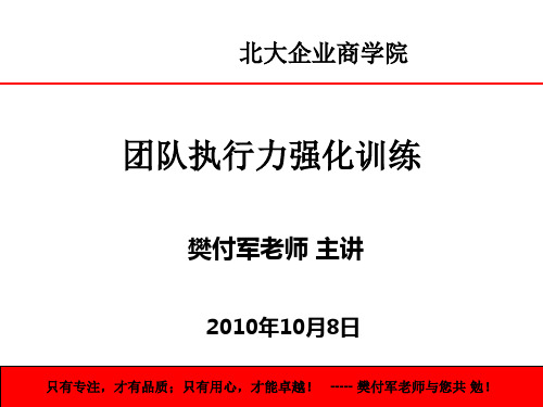 团队执行力强化训练