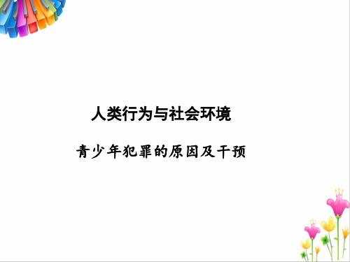 人类行为与社会环境：青少年犯罪的原因及干预