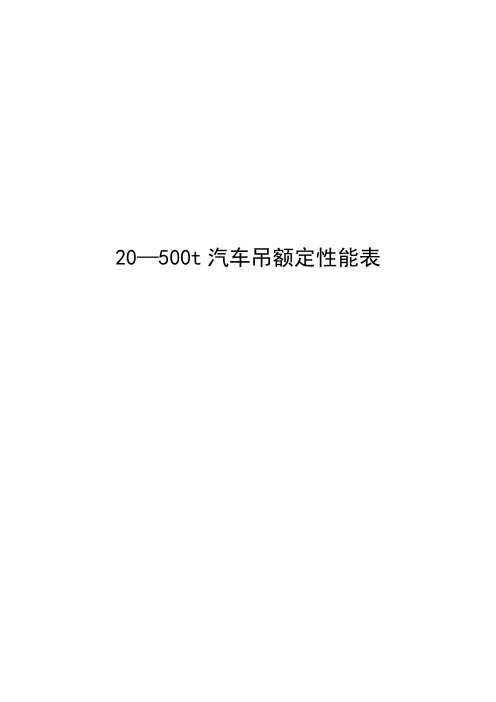 汽车起重机起重性能表