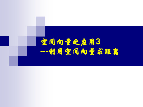 利用空间向量求空间距离