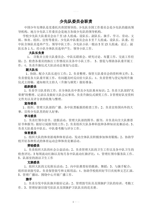 少先队干部职务