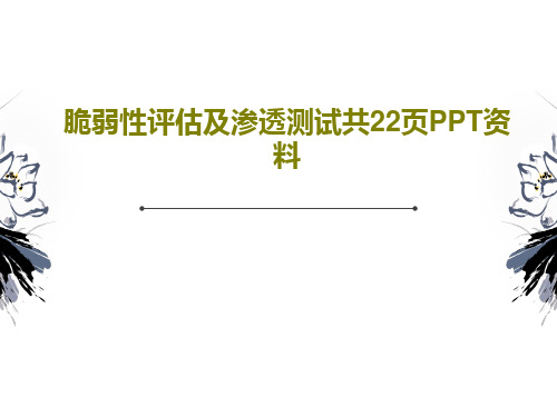脆弱性评估及渗透测试共22页PPT资料共24页文档