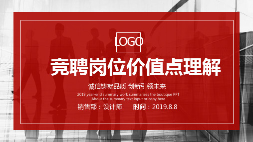 竞聘岗位价值点理解PPT
