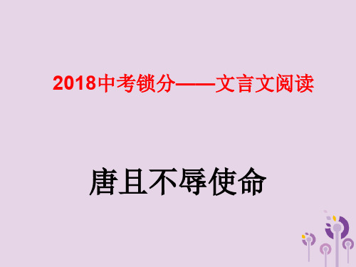 最新中考语文复习文言文阅读唐雎不辱使命课件北师大版201902191107