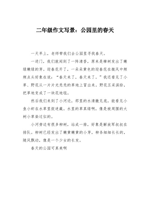 二年级作文写景：公园里的春天