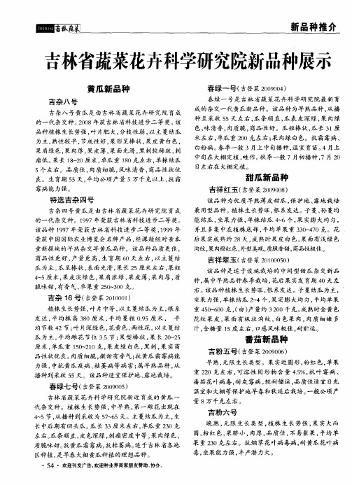 吉林省蔬菜花卉科学研究院新品种展示