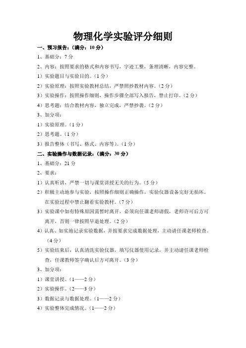 物化实验评分细则-101028
