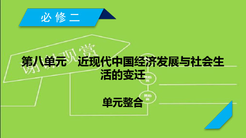 20高考历史：第八单元 近现代中国经济发展与社会生活的变迁 单元整合