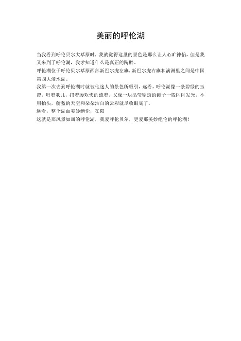 (小学作文)美丽的呼伦湖