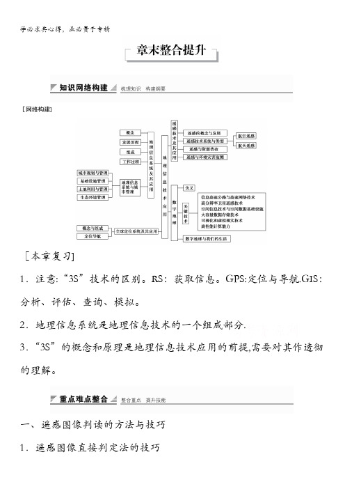 2016-2017学年高中地理(湘教版3)配套文档：第三章 地理信息技术应用 章末整合提升 含答案