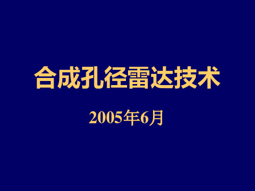 SAR技术2005