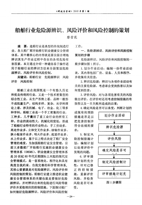 船舶行业危险源辨识、风险评价和风险控制的策划