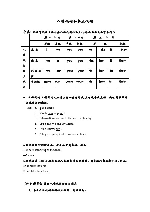 人称代词物主代词课件