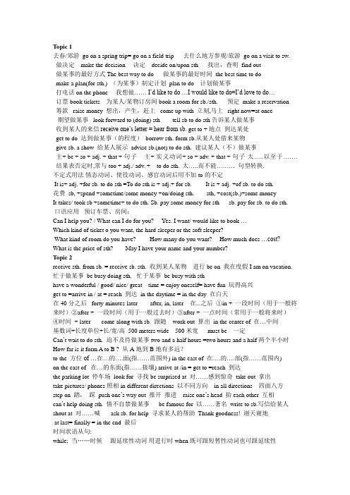 仁爱英语八年级unit6知识点归纳