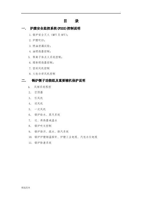 锅炉联锁保护一览表