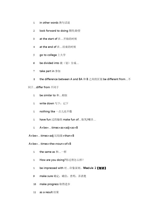 外研社高中英语词汇与短语实用手册