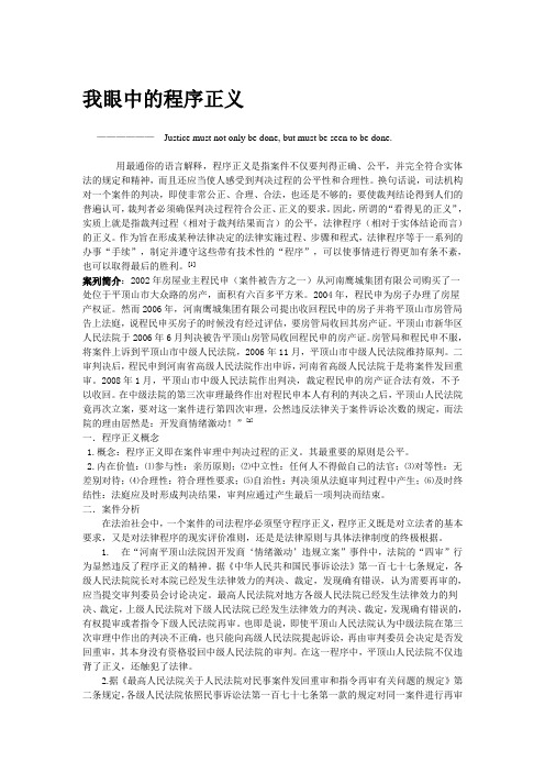 我眼中的程序性正义