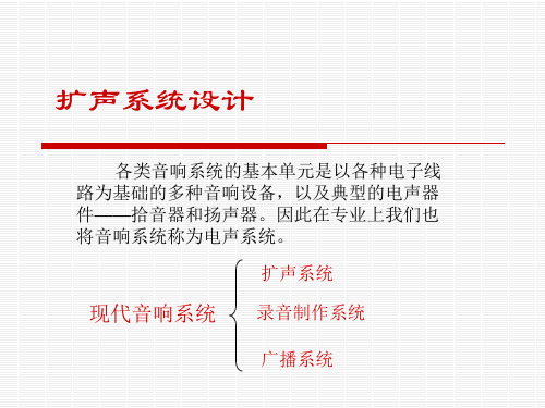 扩声系统设计090604010032