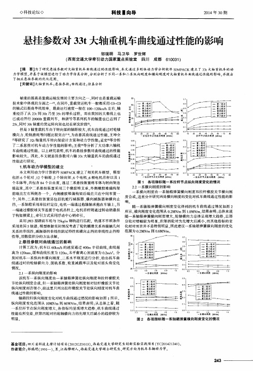 悬挂参数对33t大轴重机车曲线通过性能的影响
