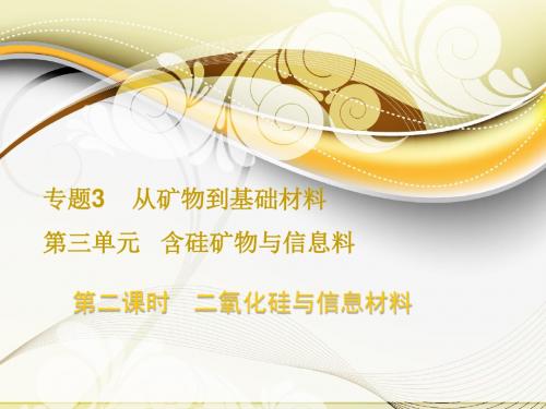 苏教版高中化学必修一专题3第三单元《二氧化硅与信息材料》参考课件 (共31张PPT)