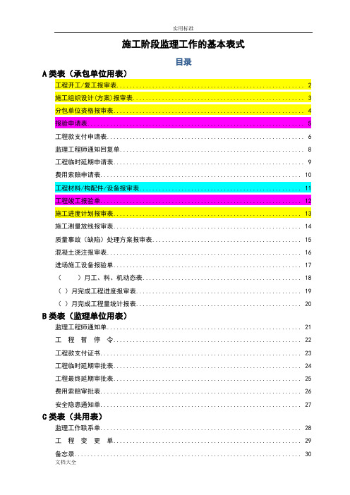 工程报验表格(全版)