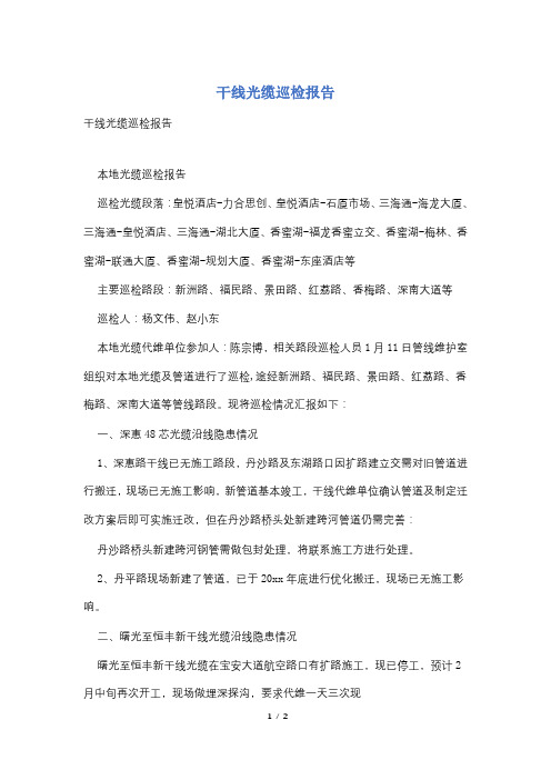 干线光缆巡检报告