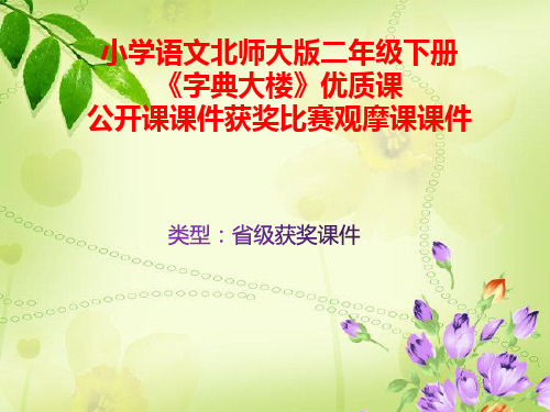 小学语文北师大版二年级下册《字典大楼》优质课公开课课件获奖课件比赛观摩课课件B001