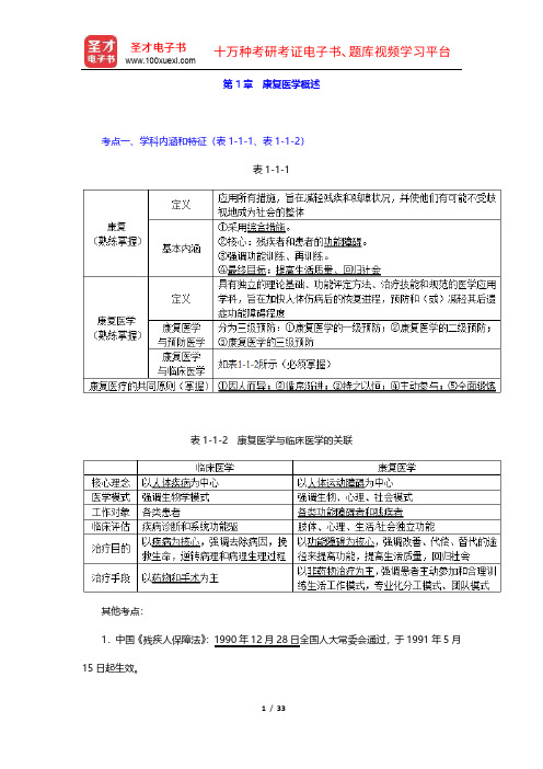 康复医学治疗技术(师)考试考点手册(基础知识1-5章)【圣才出品】