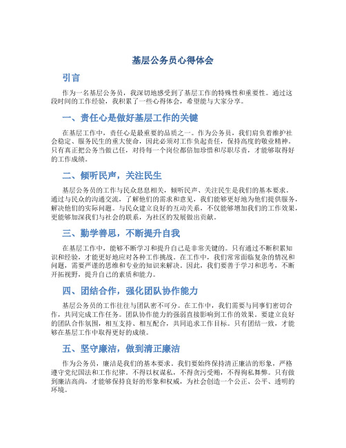 基层公务员心得体会