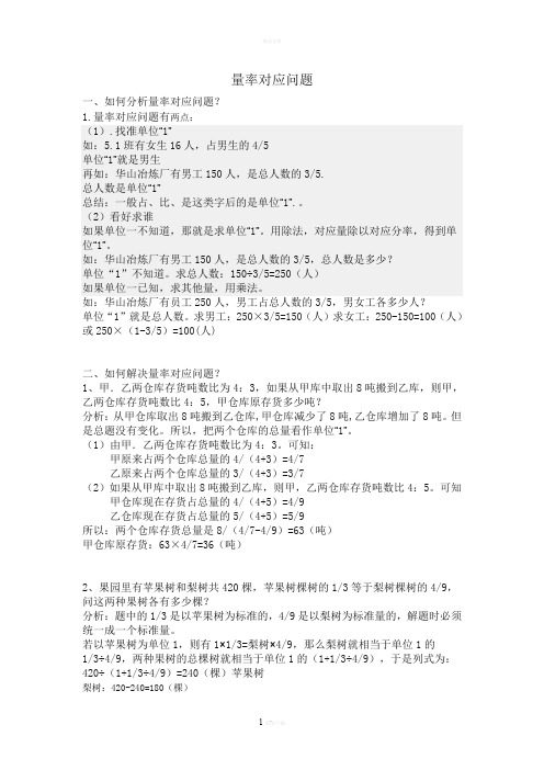 对应量与对应分率