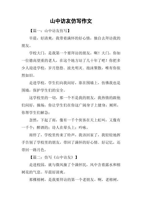山中访友仿写作文