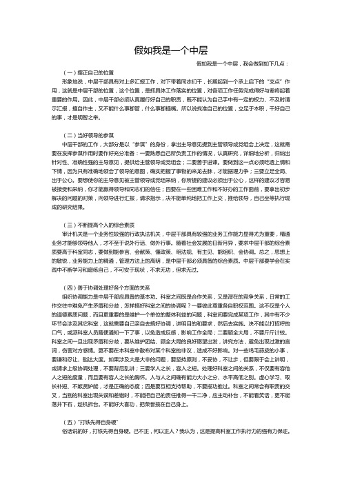 假如我是中层
