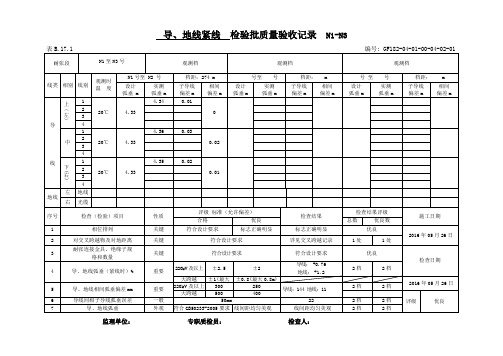 光伏项目-导、地线(含OPGW)紧线 检验批