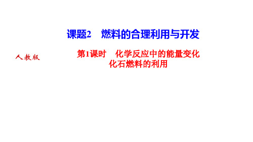 人教版九年级化学上册作业课件 第七单元 燃料及其利用 第1课时 化学反应中的能量变化 化石燃料的利用