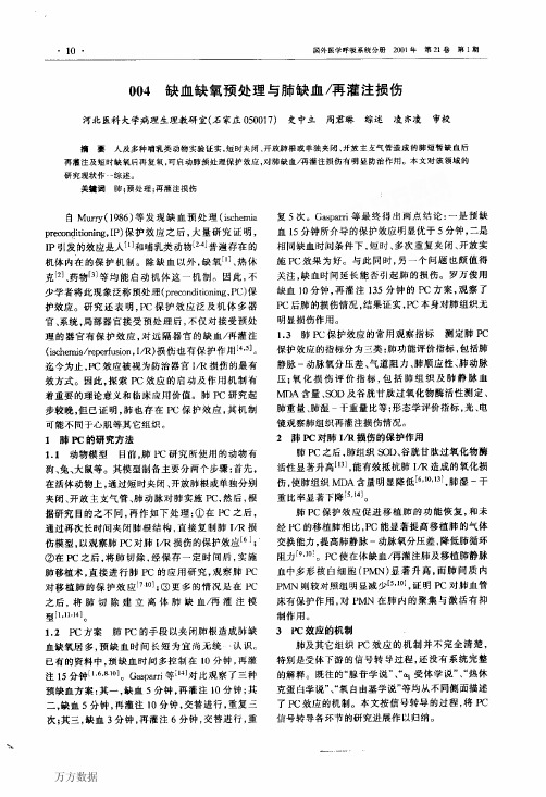 004_缺血缺氧预处理与肺缺血/再灌注损伤