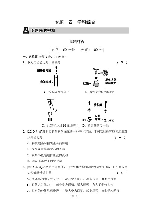 专题十四 学科综合