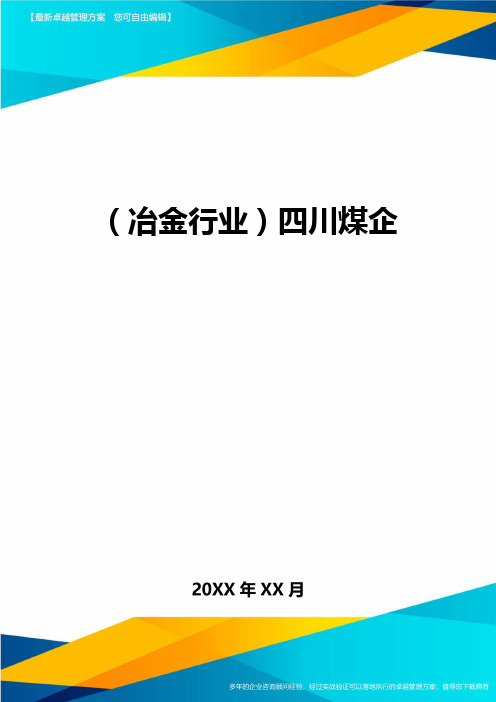 【冶金行业类】四川煤企