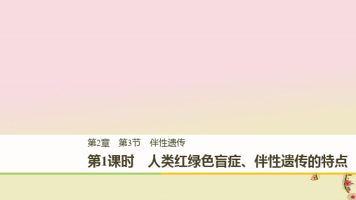 2017_2018学年高中生物第二章第3节伴性遗传第1课时人类红绿色盲症伴性遗传的特点课件新人教版必修2