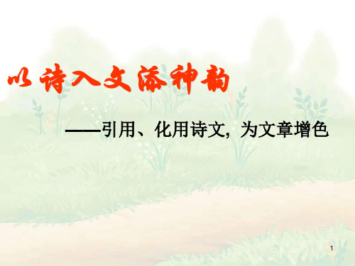 作文指导《以诗入文添神韵》课件(共34张PPT)  部编版语文九年级上册
