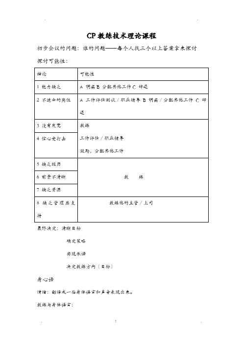 CP教练技术理论课程