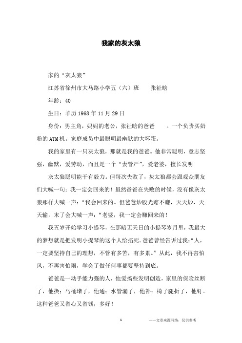 我家的灰太狼_小学生