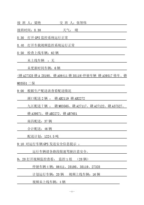 江西分公司使用监控日志填写模板
