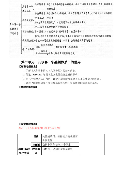 2019-2020年中考历史考纲解读：世界现代史-第二单元  凡尔赛—华盛顿体系下的世界