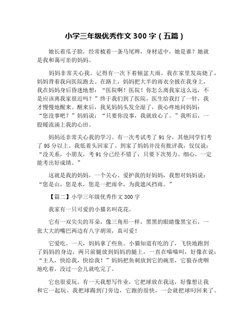 小学三年级优秀作文300字(五篇)